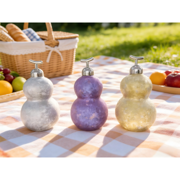 Icy Floral Gourd Shaped Pure Titanium Kettle